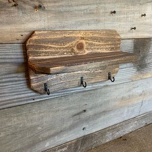 Farmhouse Rustic Shelf W Hooks